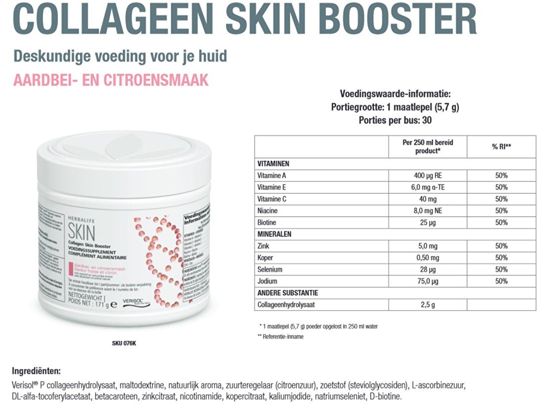 SKIN Collageen Skin Booster Ingrediënten