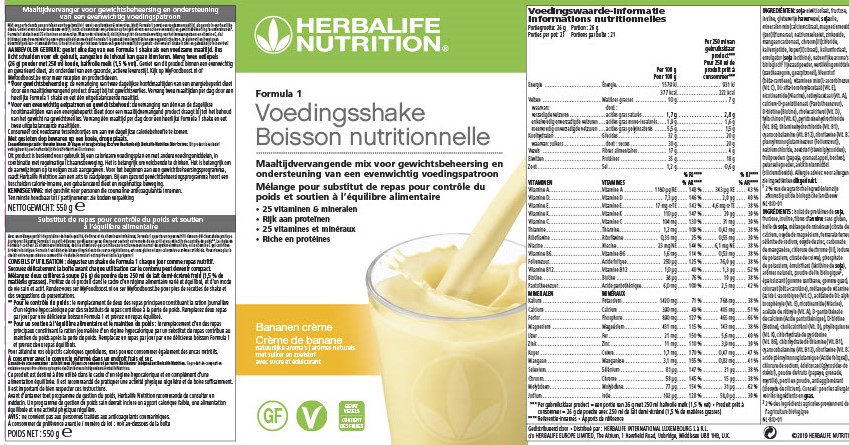 Formula 1 Voedingsshake Bananen Creme