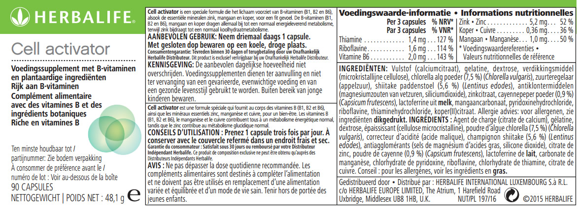 Cell Activator Label Nederlands