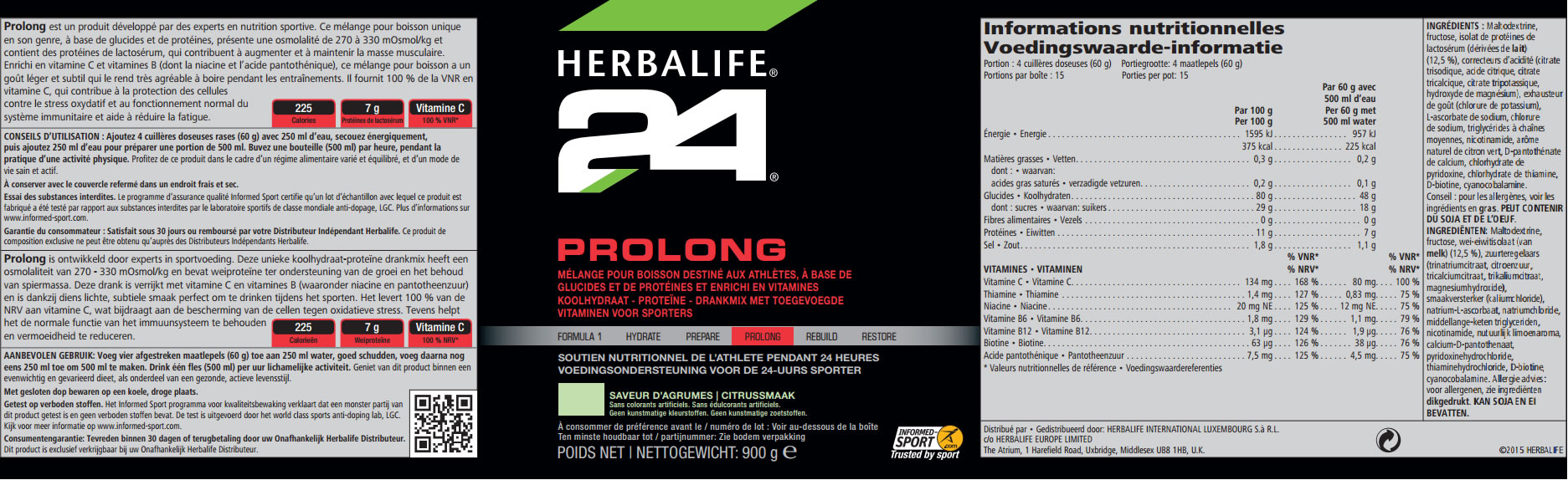 Herbalife 24 Prolong Label Nederlands