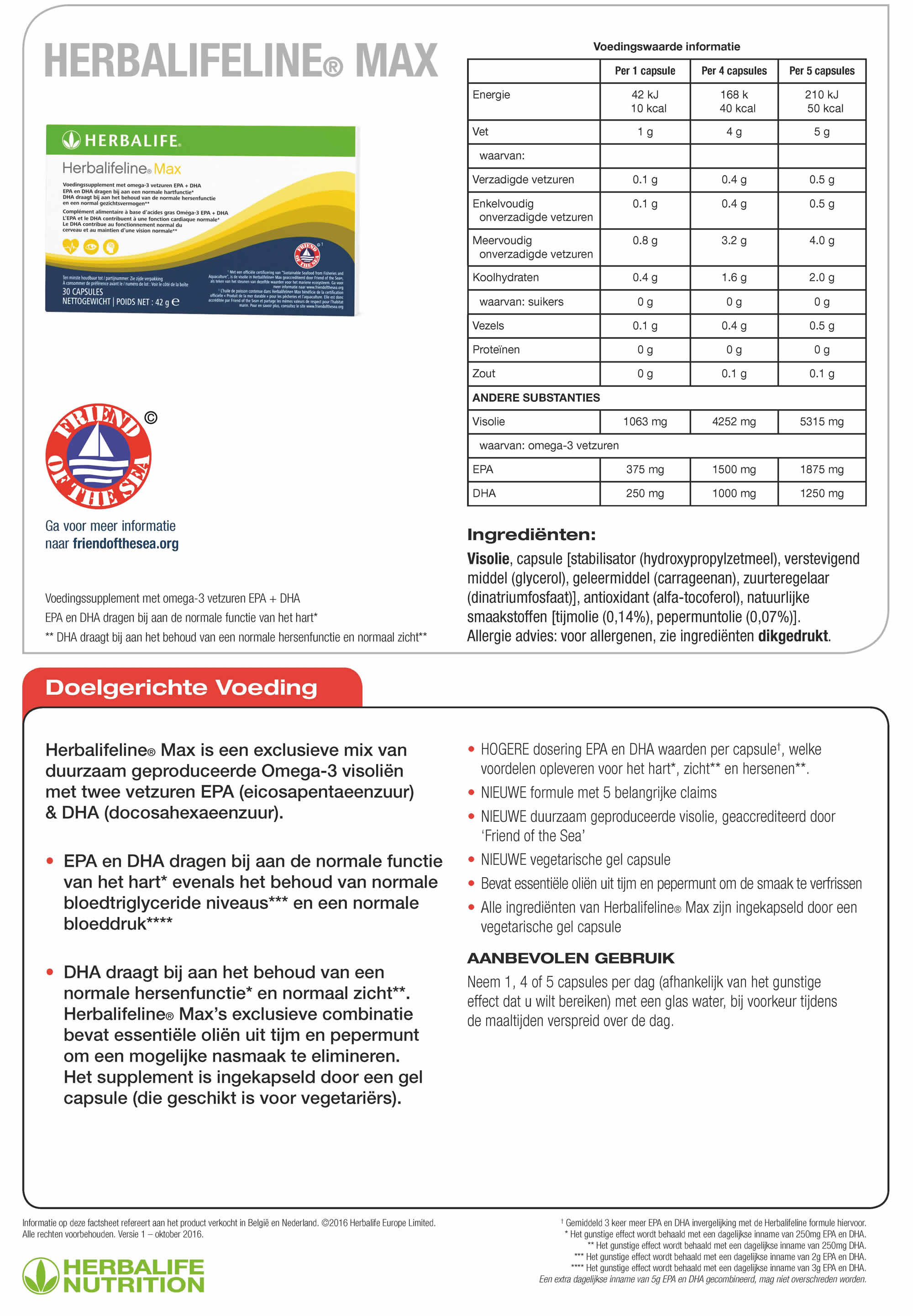 Herbalifeline Max Label