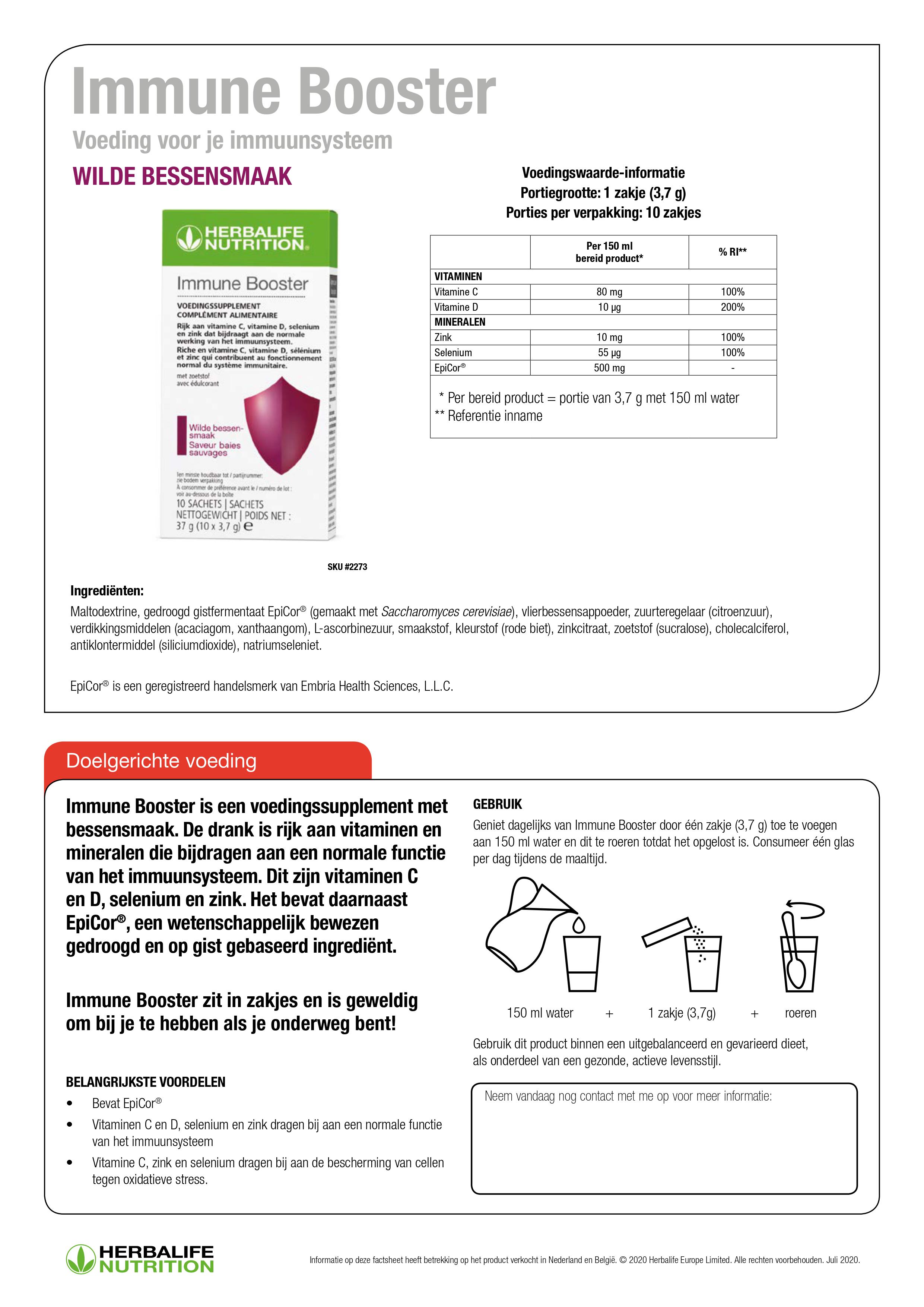 Herbalife Immune Booster Ingrediënten